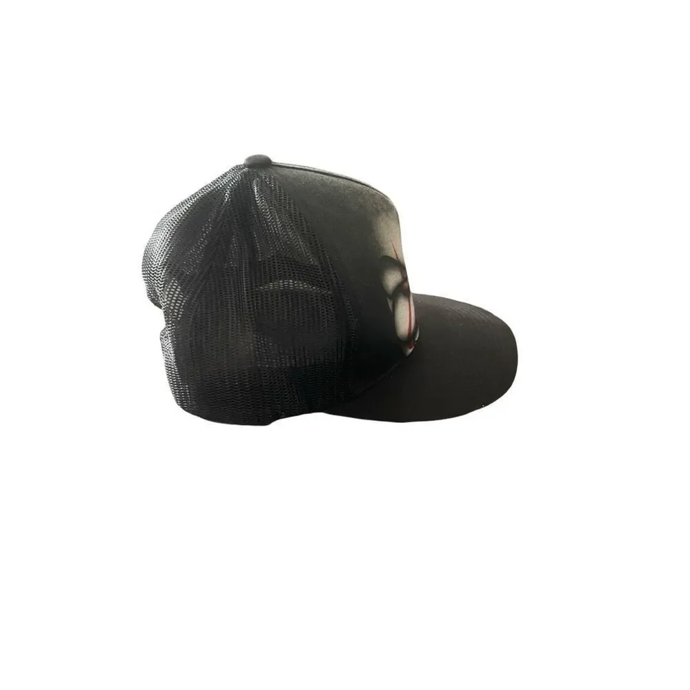 The Classics Yupoong Mens Black Pennywise Big Face Mesh Trucker Snapback Hat Cap